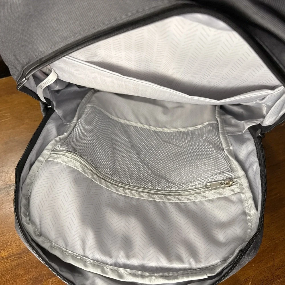 eBay Logo Backpack Gray Laptop Bag Embroidered Casual Travel Book Bag